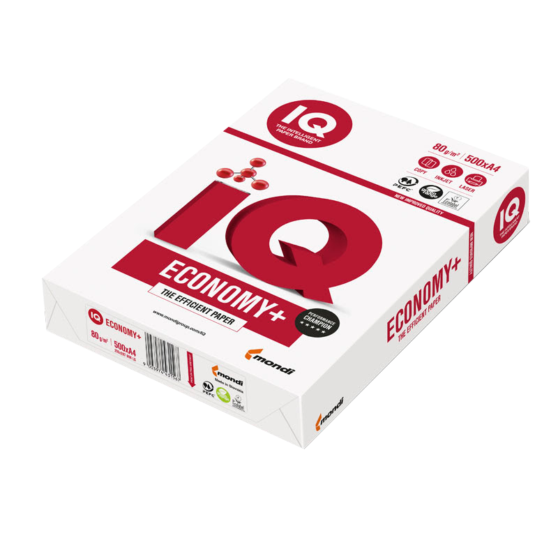 Папір для друку IQ Economy+ A4, 80 г/м2, 500 арк., білий